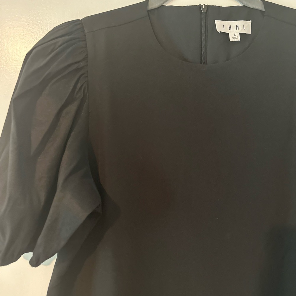 Thml | Puff Sleeve Black Dress - Gem